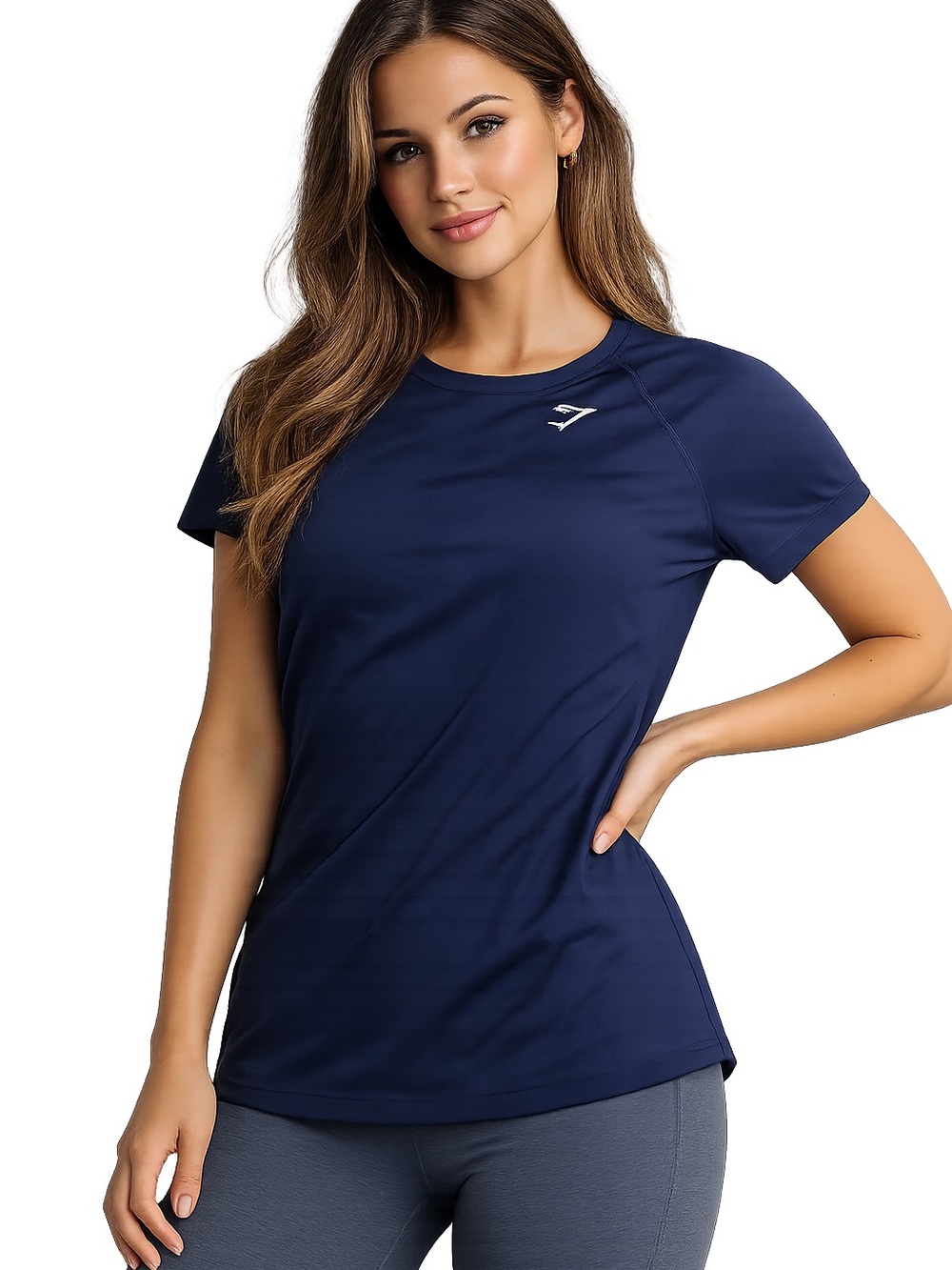 Gymshark Women's Navy Short Sleeve Crew Performance Tee